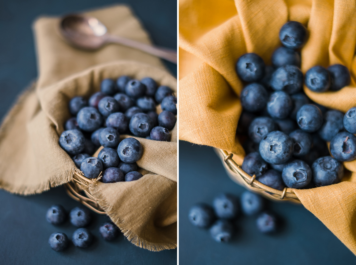 Image: Two different colours of linen fabric used for food styling. Consider the mood of your final...