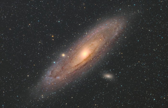 The Andromeda Galaxy Nishant Revur, Washington, USA, 19 June 2020. Equipment: ZWO ASI 294MC Pro colour camera, William Optics RedCat 51 apo refractor, Celestron Advanced VXâ  mount