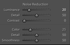 noise reduction in Lightroom