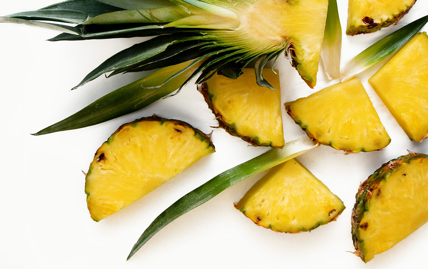 pineapple food flat lay