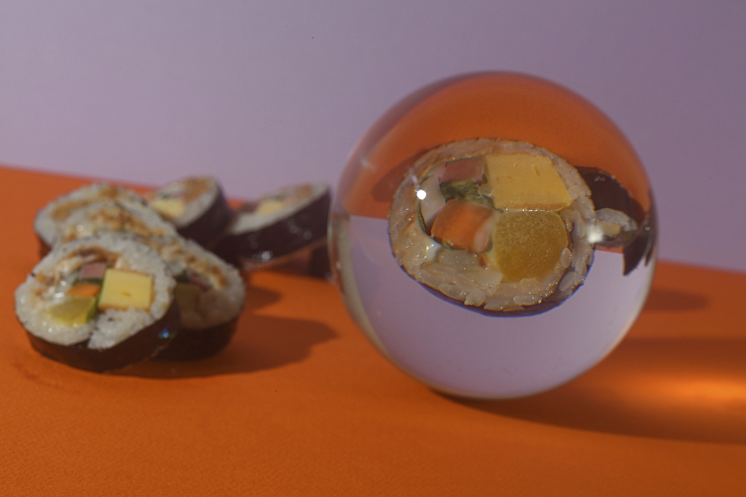 sushi in a lensball
