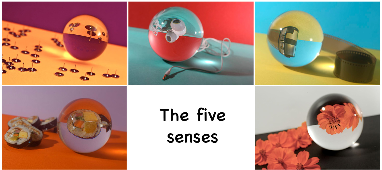 Image: This set of images uses the same technique to display the 5 senses.